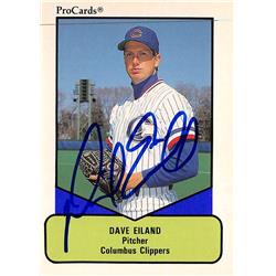 Dave Eiland autographed baseball card (Columbus Clippers, New York Yankees) 1990 ProCards Minor League Rookie #320 - Baseball Slabbed Autographed Cards