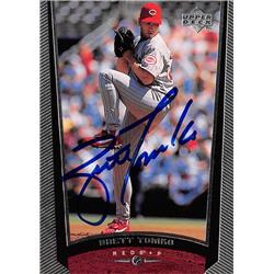 618668 Brett Tomko Autographed Baseball Card - Cincinnati Reds, SC 1999 Upper Deck - No.75