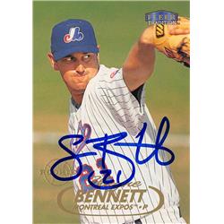 618807 Shayne Bennett Autographed Baseball Card - Montreal Expos, SC 1998 Fleer Tradition - No.510