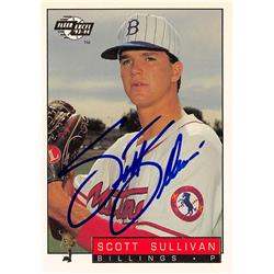 619044 Scott Sullivan Autographed Baseball Card - Cincinnati Reds, Billings, SC 1993 Fleer Excel Rookie - No.181