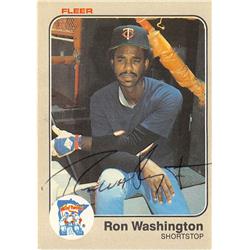 619133 Ron Washington Autographed Baseball Card - Minnesota Twins 67 1983 Fleer - No.626