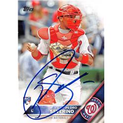 619399 Pedro Severino Autographed Baseball Card - Washington Nationals 2016 Topps - No.420 Rookie
