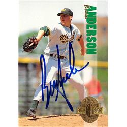 619494 Brian Anderson Autographed Baseball Card - 1993 Classic Four - No.307 Wright State University Raiders Minor League