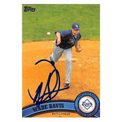 619643 Wade Davis Autographed Baseball Card - Tampa Bay Rays 2011 Topps - No.TBR10