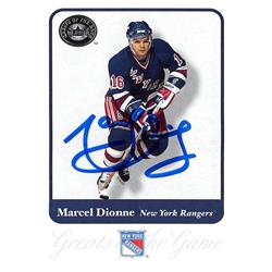 Marcel Dionne Autographed Hockey Card - New York Rangers 2001 Fleer Greats of the Game - No.16