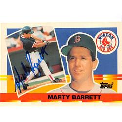 620552 Marty Barrett Autographed Baseball Card - Boston Red Sox 1990 Topps - No.44 Big