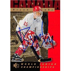 620666 Bryan McCabe Autographed Hockey Card - Team Canada, SC 1995 Upper Deck World Junior Championships - No.153