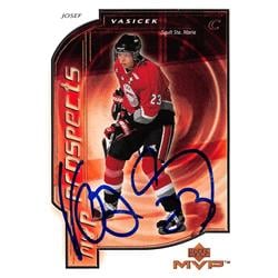 620734 Josef Vasicek Autographed Hockey Card - Sault Ste Marie, SC 2000 Upper Deck MVP Prospects - No.212