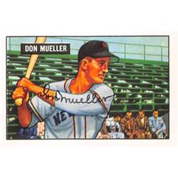 621470 Don Mueller Autographed Baseball Card - New York Giants, 67 1951 Bowman - No.268 1986 CCC Reprint Series -  Autograph Warehouse