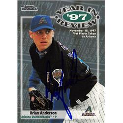 621643 Brian Anderson Autographed Baseball Card - Arizona Diamondbacks 1998 Fleer Sports Illustrated Year in Review - No.197