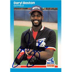 621664 Daryl Boston Autographed Baseball Card - Chicago White Sox 1987 Fleer - No.487