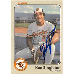 622695 Ken Singleton Autographed Baseball Card - Baltimore Orioles 1983 Fleer - No.73