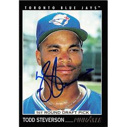 622737 Todd Steverson Autographed Baseball Card - Toronto Blue Jays 1993 Pinnacle 1st Round Pick Rookie - No.464