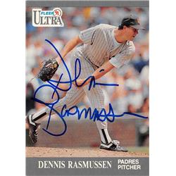 622880 Dennis Rasmussen Autographed Baseball Card - San Diego Padres 1991 Fleer Ultra - No.309