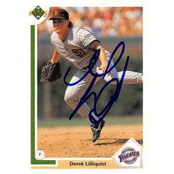 622910 Derek Lilliquist Autographed Baseball Card - San Diego Padres 1991 Upper Deck - No.251