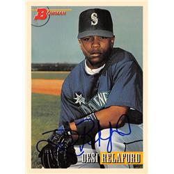 623016 Desi Relaford Autographed Baseball Card - Seattle Mariners 1993 Bowman - No.163