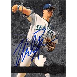 623043 Mike Blowers Autographed Baseball Card - Seattle Mariners 1996 Fleer Skybox Metal Universe - No.181