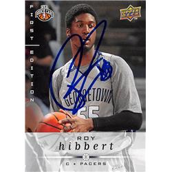 623537 Roy Hibbert Autographed Basketball Card - Georgetown Hoyas 2008 Upper Deck First Edition - No.233