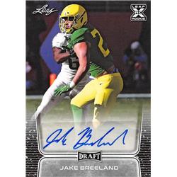 623861 Jake Breeland Autographed Football Card - Oregon Ducks 2020 Leaf Draft - No.BAJB2 Rookie RC
