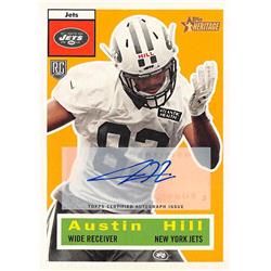 623917 Austin Hill Autographed Football Card - New York Jets 20115 Topps Heritage Rookie - No.60