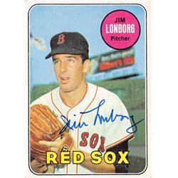 624539 Jim Lonborg Autographed Baseball Card - Boston Red Sox, SC 1969 Topps - No.109