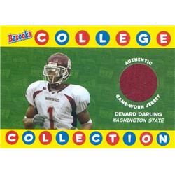 625024 Devard Darling Player Worn Jersey Patch Football Card - Washington State Cougars 2004 Topps Bazooka College Collection Rookie - No.BCCDD