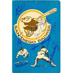 8 x 11 in. San Diego Padres Autographed Logo Board - Steve Finley, Goose Gossage, Trevor Hoffman, Terry Kennedy, Dravecky, Leyritz, Grubb - No.1 -  Autograph Warehouse, 625123