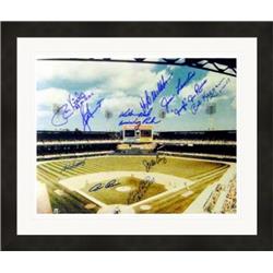 11 x 14 in. Chicago White Sox Comiskey Park Photo - Framed Matted Autographed by 11 Players Kittle Wilhelm Keegan Pierce Landis Rivera Wood Plus