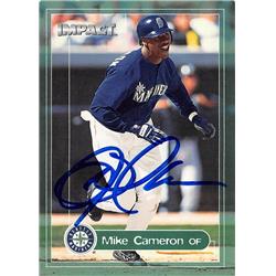 626084 Mike Cameron Autographed Baseball Card - Seattle Mariners 2000 Skybox Impact - No.60