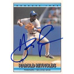 626192 Harold Reynolds Autographed Baseball Card - Seattle Mariners 1992 Donruss - No.239