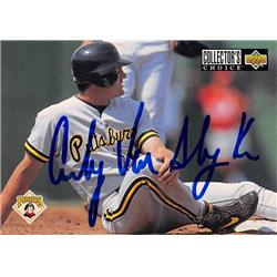 626212 Andy Van Slyke Autographed Baseball Card - Pittsburgh Pirates 1994 Upper Deck - No.346