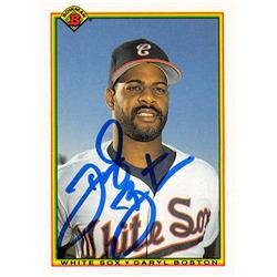 626282 Daryl Boston Autographed Baseball Card - Chicago White Sox 1990 Bomwan - No.317