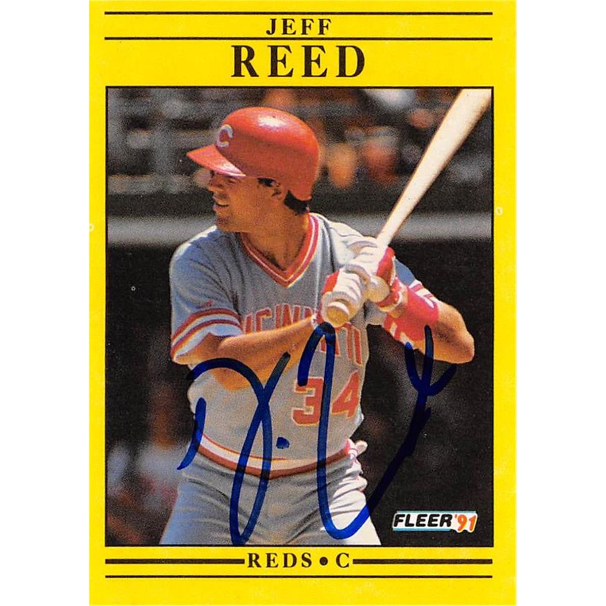 626478 Jeff Reed Autographed Baseball Card - Cincinnati Reds 1991 Fleer - No.78
