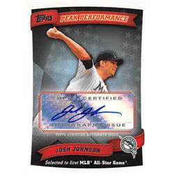 587158 Josh Johnson Autographed Baseball Card - Florida Marlins 2010 Topps Peak Performance - No.PPAJJ