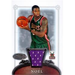 587562 David Noel Player Worn Jersey Patch Basketball Card - Milwaukee Bucks 2007 Bowman Sterling - No.56
