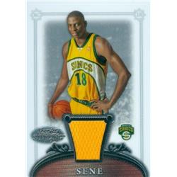 587566 Saer Sene Player Worn Jersey Patch Basketball Card - Seattle Supersonics 2007 Bowman Sterling - No.51