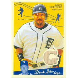 587694 Gary Sheffield Player Used Bat Patch Baseball Card - Detroit Tigers 2008 Upper Deck Goudey - No.MGS