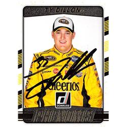 598103 Ty Dillon Autographed Trading Card - NASCAR, Auto Racing, SC 2017 Donruss Phenoms Rookie - No.P2