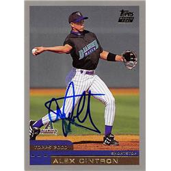 191202 Alex Cintron Autographed Baseball Card - Arizona Diamondbacks, FT 2000 Topps Rookie - No.T14