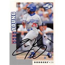 621741 Eric Young Autographed Baseball Card - Los Angeles Dodgers 1998 Score - No.RT120