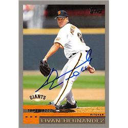 621781 Livan Hernandez Autographed Baseball Card - San Francisco Giants 2000 Topps - No.308