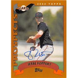 621791 Jesse Foppert Autographed Baseball Card - San Francisco Giants 2002 Topps Prospect - No.T212
