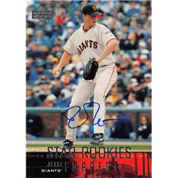 621796 Jesse Foppert Autographed Baseball Card - San Francisco Giants 2003 Upper Deck Star Rookies - No.6