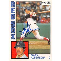 621850 Gary Allenson Autographed Baseball Card - Boston Red Sox 1984 O-Pee-Chee - No.56