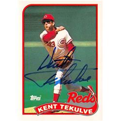 622063 Kent Tekulve Autographed Baseball Card - Cincinnati Reds 1989 Topps Traded - No.116T