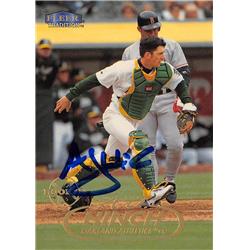 622163 A.J. Hinch Autographed Baseball Card - Oakland Athletics 1998 Fleer Tradition - No.473