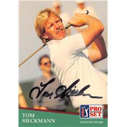 622269 Tom Sieckmann Autographed Golf Card - Oklahoma State Cowboys, SC 1991 Pro Set - No.188