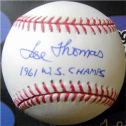 Lee Thomas Autographed Baseball - Inscribed 1961 WS Champs OMLB New York Yankees