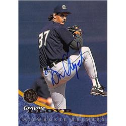Graeme Lloyd Autographed Baseball Card - Milwaukee Brewers 1994 Leaf - No.351