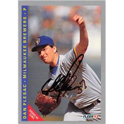 Dan Plesac Autographed Baseball Card - Milwaukee Brewers 1993 Fleer - No.633